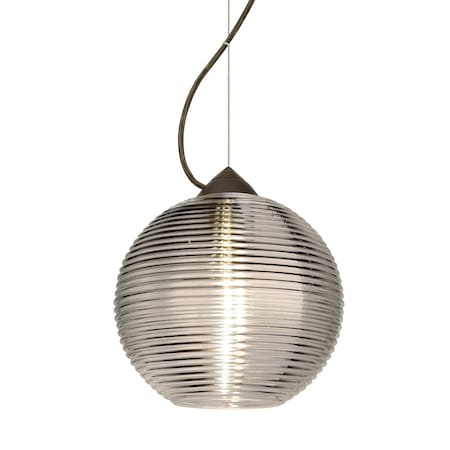 Besa Lighting Kristall 8 Cord Pendant, Smoke, Bronze Finish, 1x9W LED 1KX-461602-LED-BR